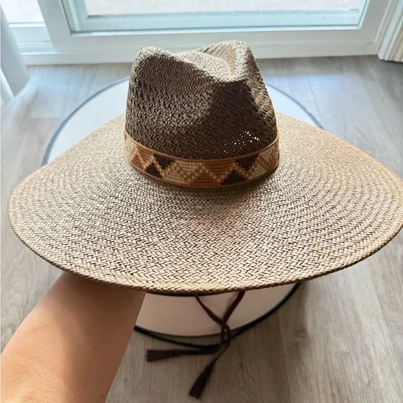 lack of color the rancho brown oversized wide brim straw fedora beach hat medium - Picture 8 of 8